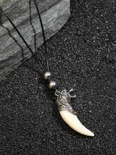 The Viking Cord Pendant Necklace - Ivory White